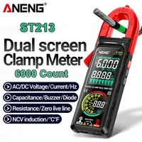 ANENG ST213 Smart Clamp Meter Multimeters 6000 Capacitance Hz Temperature NCV Buzzer Test Count DC/AC Voltage Current Resistance