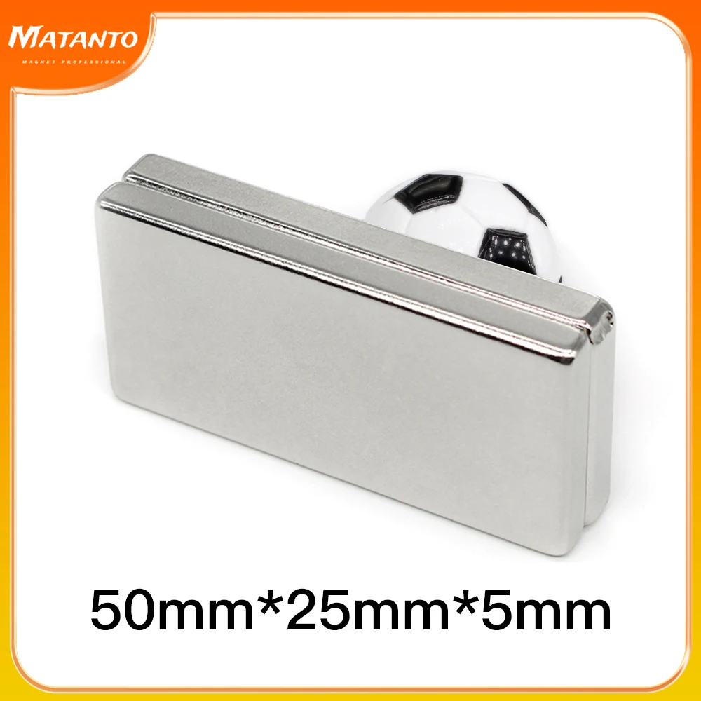 

1/2/3/5/10PCS 50x25x5mm Big Block Rare Earth Magnet N35 Rectangular Strong Neodymium Magnet 50x25x5 Permanent Magnet 50*25*5