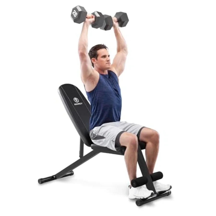 Multi-Position Adjustable Utility Bench for Home Gym Weightlifting and Strength Training in Black with Durable Steel Frame and
