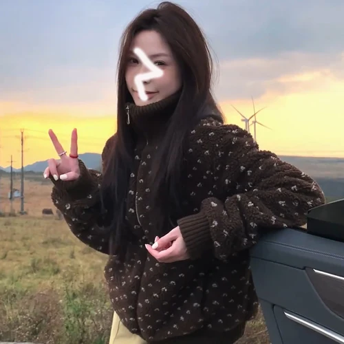 두꺼운 외투 두꺼운 가을 겨울 신상 빈티지 캐주얼 카디건 플리스 루즈핏 스탠드 칼라 양모 가죽 외투 코트 외투 