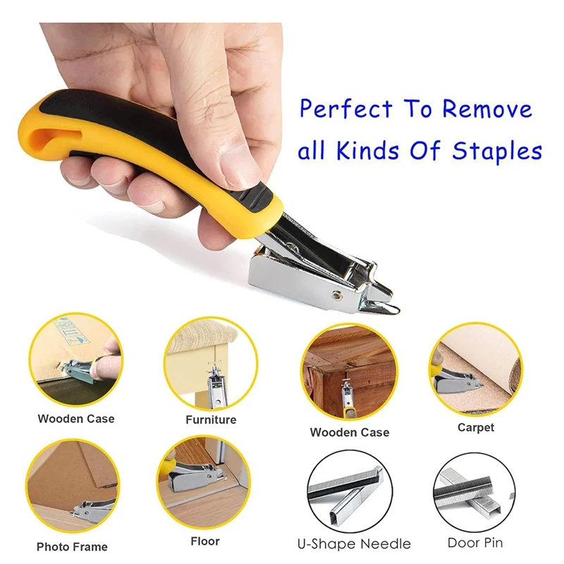 ABAE-Kit de herramientas para quitar grapas de tapicería, Extractor de grapas de instalación de sujetadores de construcción para muebles, suelo, pared de madera