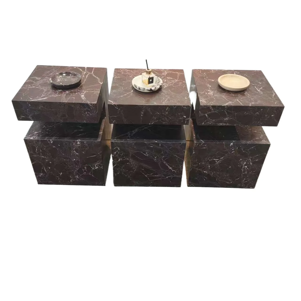 Modern luxury natural marble side table, suitable for living room, bedside, bedroom, sofa side.