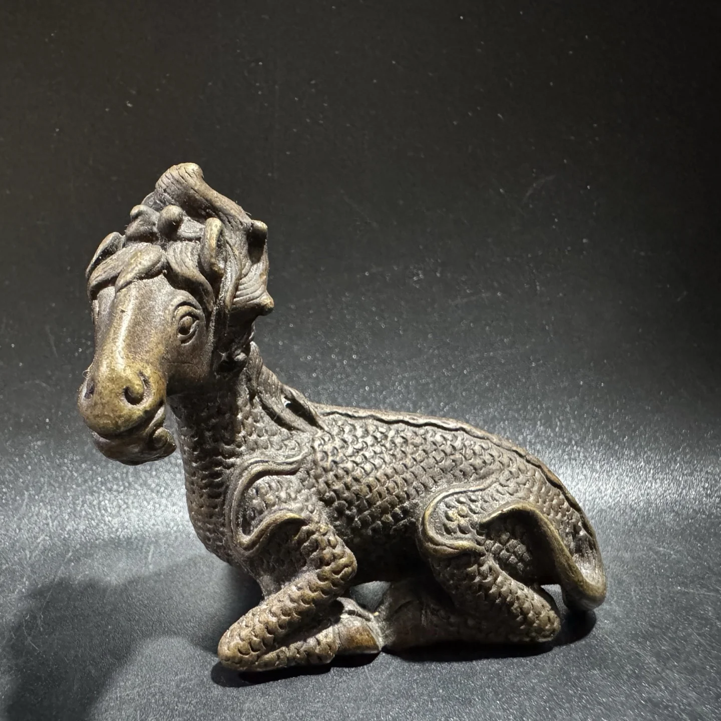 Solid brass, with a proud tea pet sheep lid, a copy, a Buddha worship line lid, a decorative item for the desktop