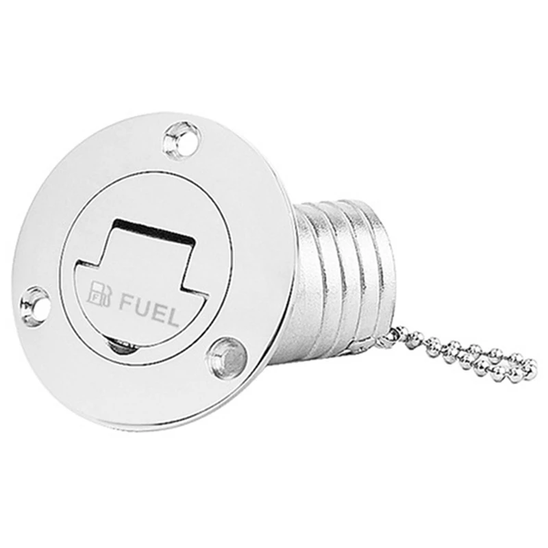 1 Piece 2Inch Boat Fuel / Water Deck Filler Angled Fill 316 Marine Grade Stainless Steel Keyless Cap Boat Accessories