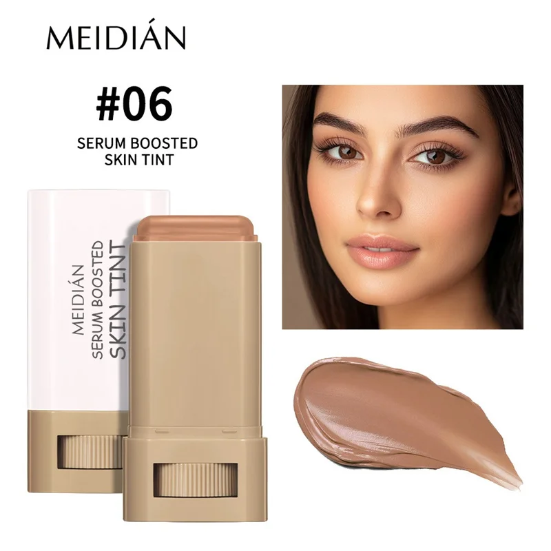Hautfarbener Foundation-Stick in 6 Farben mit Serum-Boost, Seidiger Textur, Feuchtigkeitsspendende Abdeckung, Concealer-Basis, Gesichtskontur-Stick Make-up – Detail 11