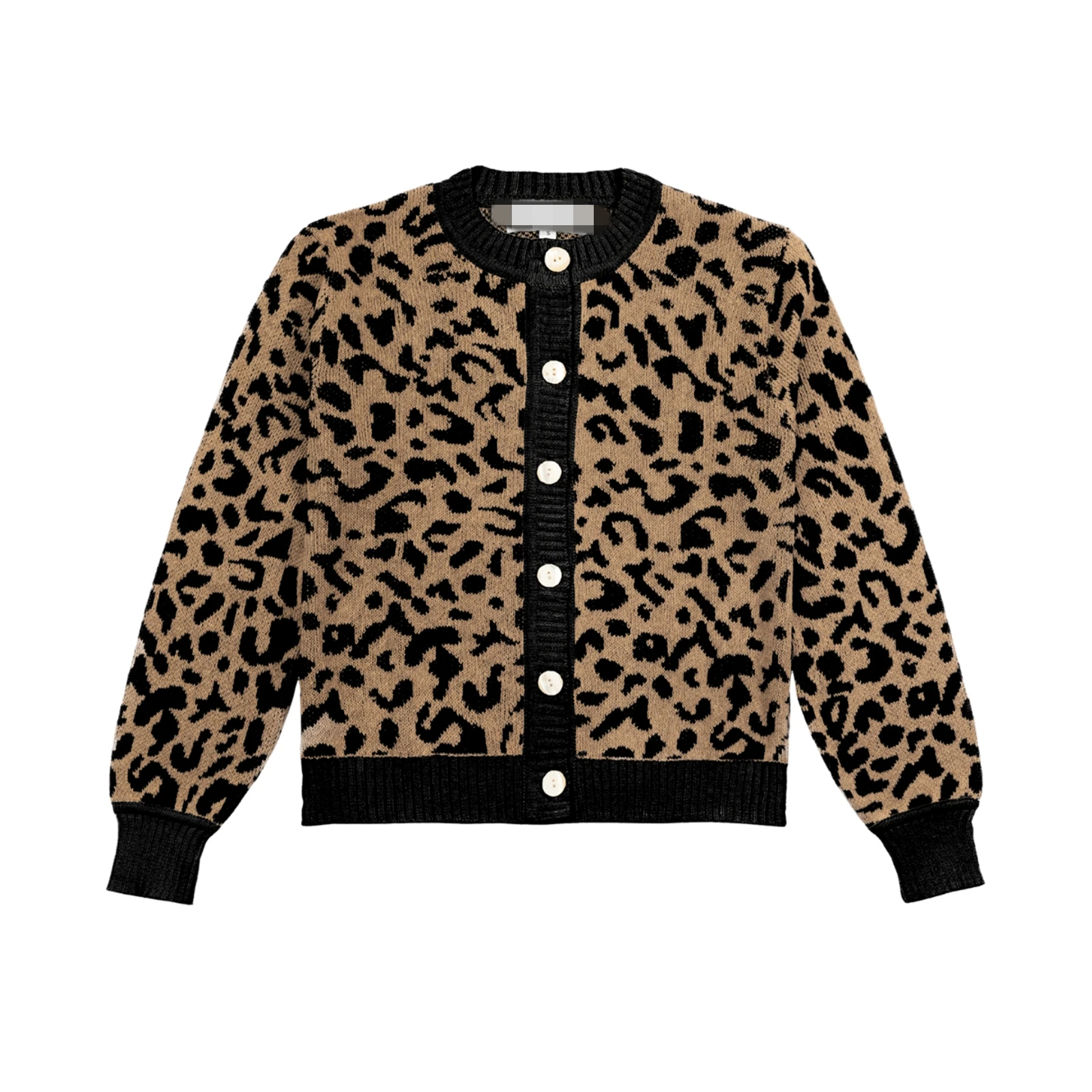 Combhasaki Women Y2K Vintage Leopard Print Contrast Color Knitwear