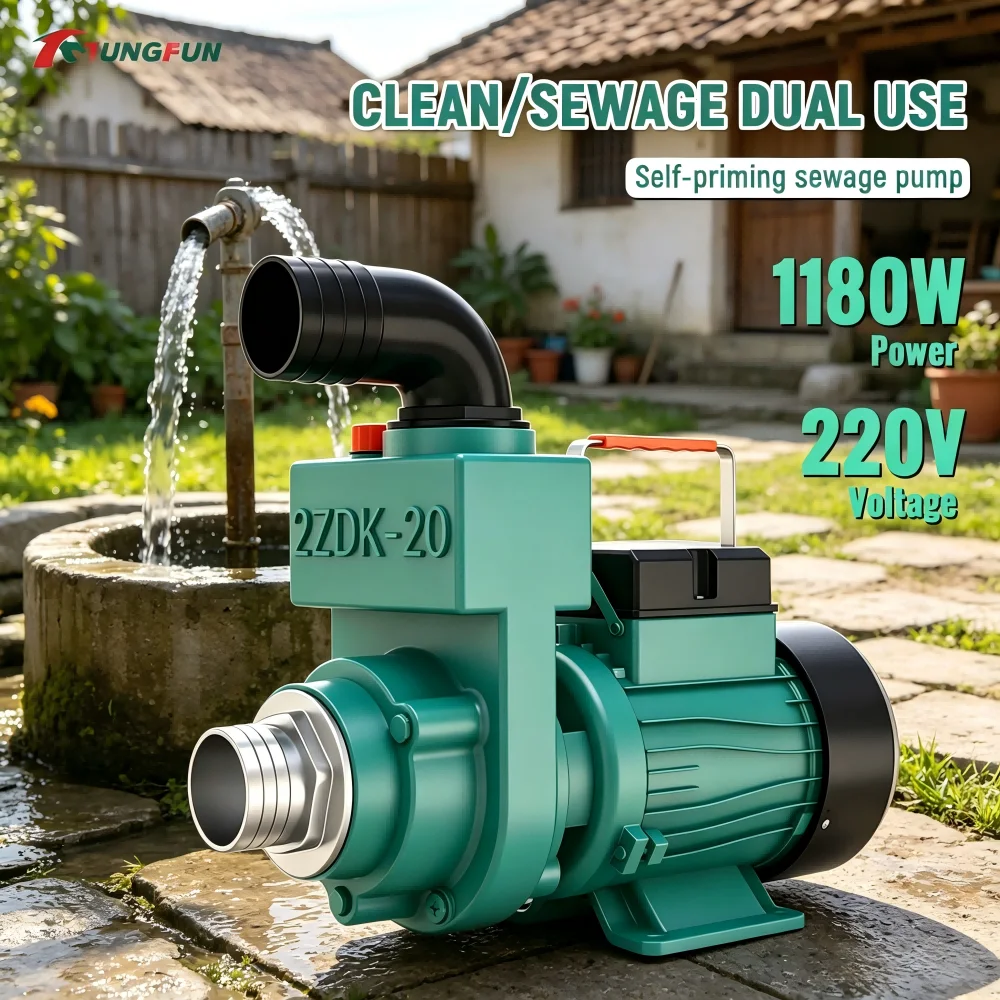 220V 1580W/1180W High-flow Sewage/water Pump, High-pressure Water Pump for Agricultural Irrigation and Sewage Cleaning
