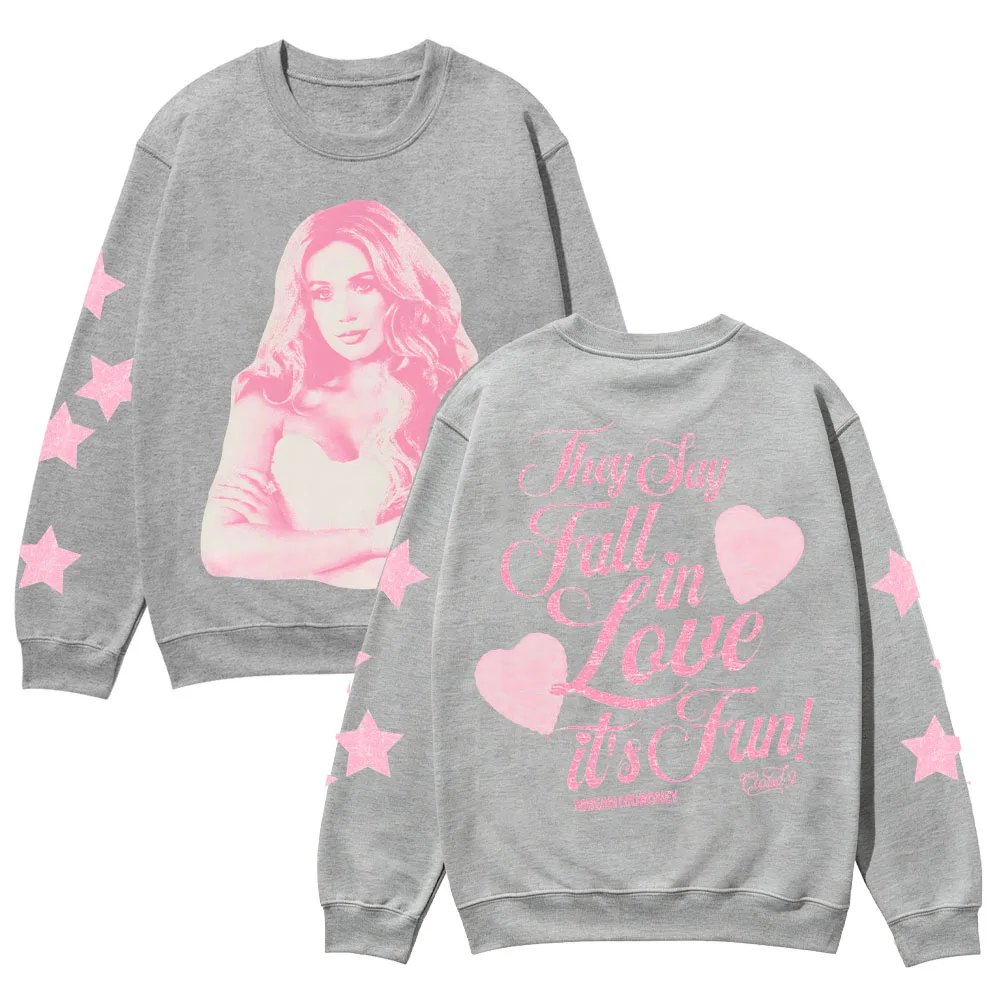 Fall In Love Distressed Tour Crewneck Megan Moroney Pullover Unisex Fleece Graphic Long Sleeve Round Neck Casual Music Fan tops