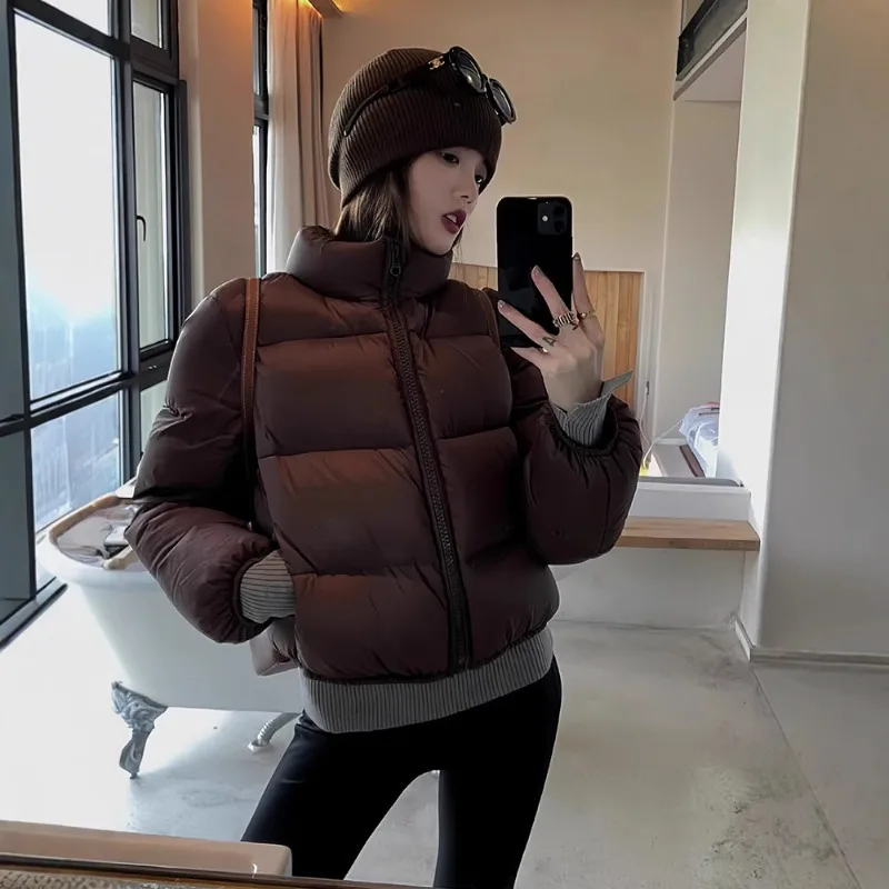 

Fashion Women Puffer Jackets Down Cotton Jacket 2026 New Autumn Winter Long Sleeve Warm Coat Female Parka Outwear