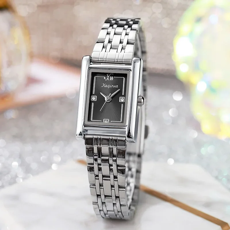 Marca de luxo strass quadrado dial relógio quartzo moda mulher pulseira aço relógio pulso dropshipping relogio montre femme