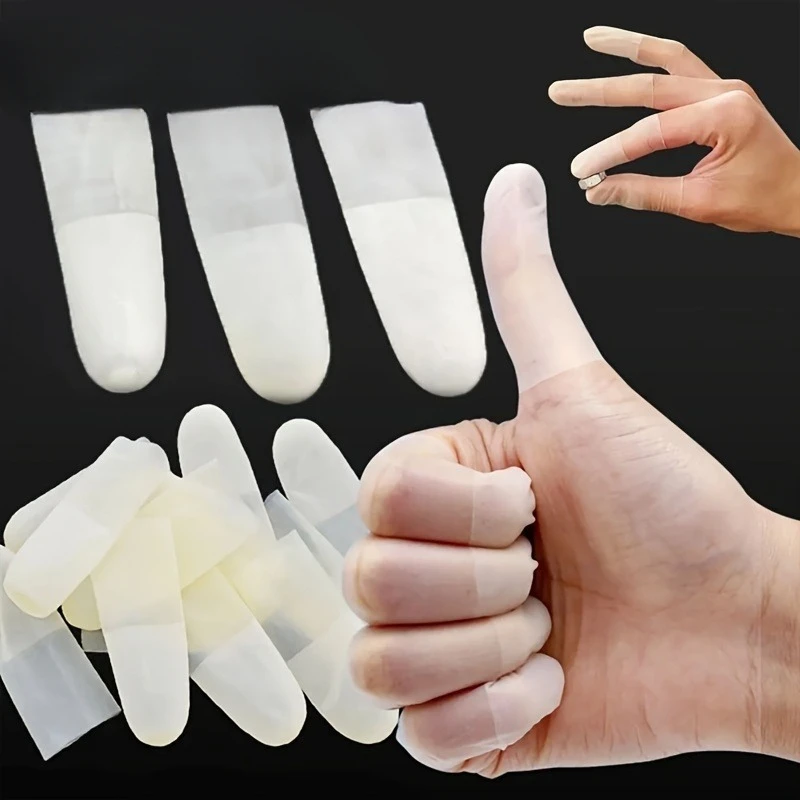 Transparent Anti-slip Disposable Latex Finger Cots Box Lab Chemical Operation Protective Finger Covers Labor Safety Protection S