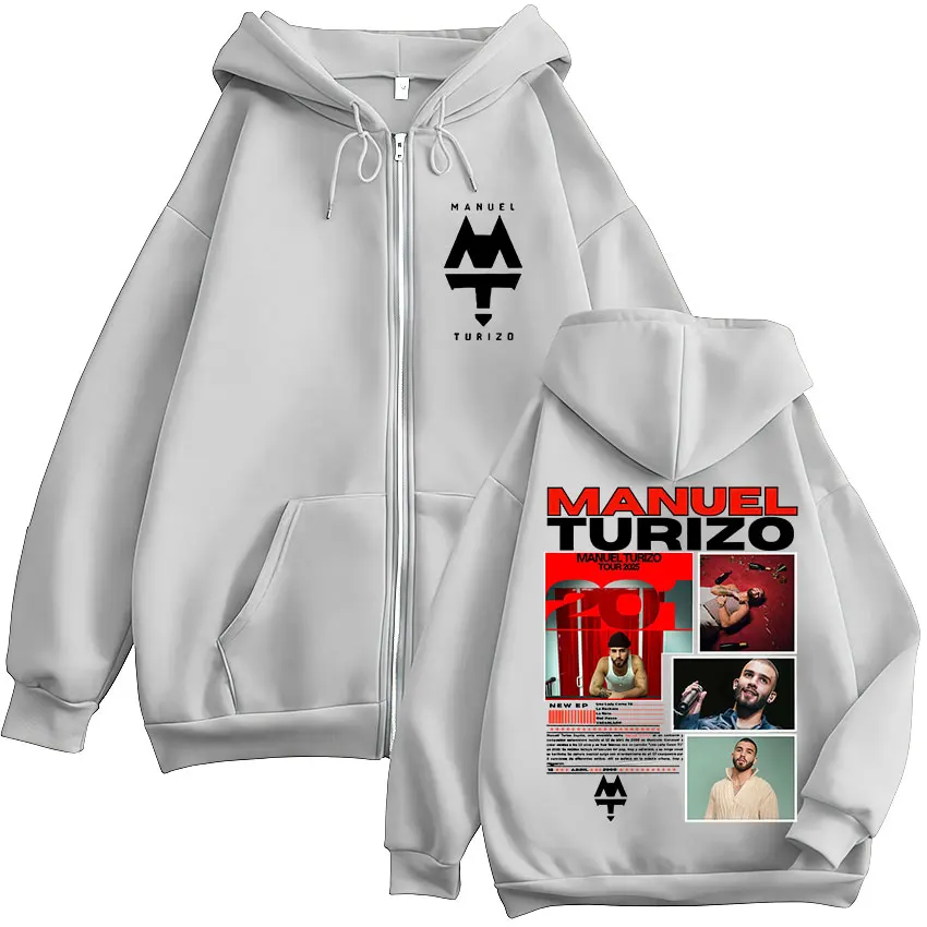 مغني الراب مانويل توريزو 201 جولة 2025 الجرافيك سستة هوديس الرجال النساء الملابس زمم البلوز عادية ريترو البلوز سترة معطف