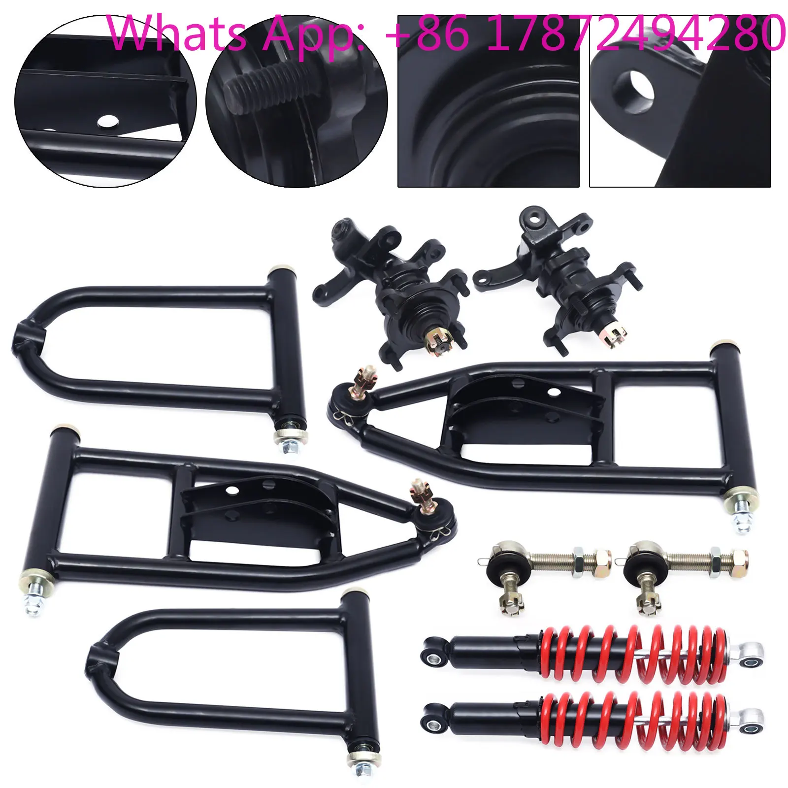 High-End 340mm Upper and Lower Swingarm+Suspension Shock for ATV Quad Bike Buggy Go Kart Direct Replacement