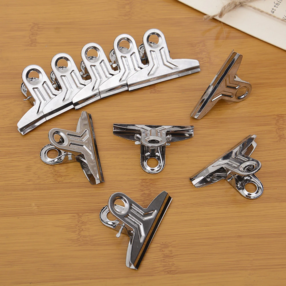 

10 Pcs Stainless Steel Clip Bag Clips for Food Storage Chips Sealer Large Bags Sealing Packages