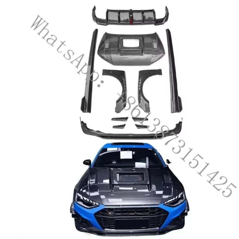 

Suitable CMST Style Carbon Fiber Body Kit A4 A4L S4 2020-2023, New Design, Front Spoiler, Hood, Side Skirts, Rear Diffus