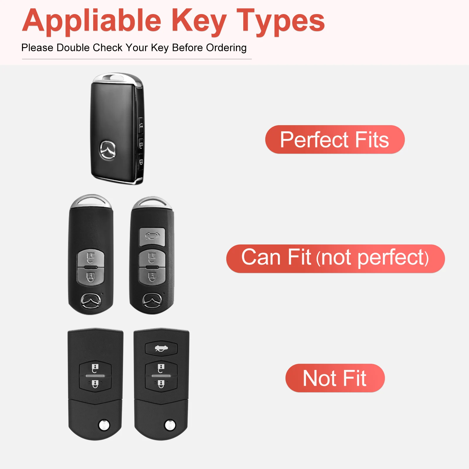 Key Fob Cover Compatible with Mazda, Pink Leather Crystal 360 Degree Protection Key Shell Case for 2019-2022 Mazda 3, Mazda 3 H