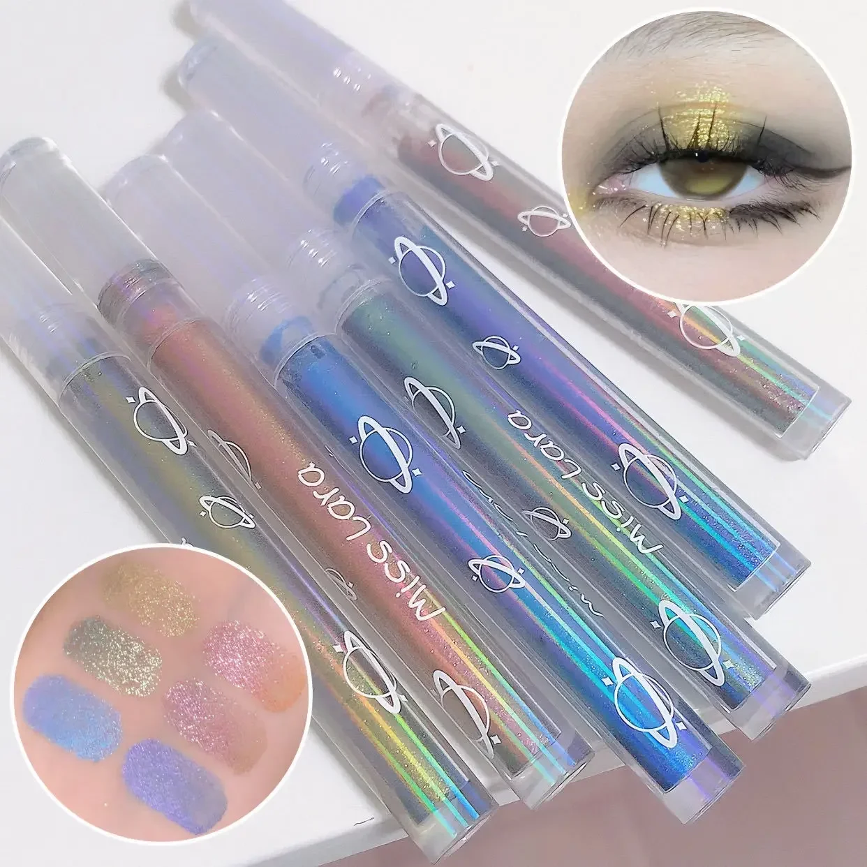 Flash Liquid Eye Shadow Diamond Shimmer Glitter Eyeliner Eyeshadow Long Lasting Easy To Wear Liquid Eyeshadow Pencil Eye Makeup