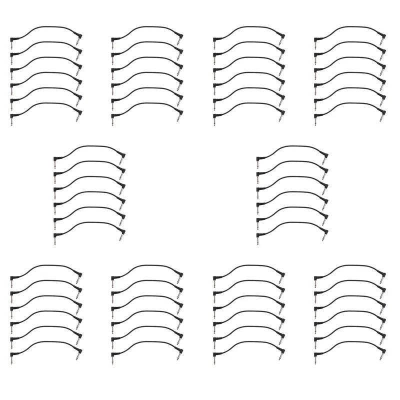 

AA75-60PCS 6 Inch Guitar Patch Cables, Black Guitar Pedal Cable Effect Cable Cord, 1/4 Inch TS Right Angle Guitar Patch Cable