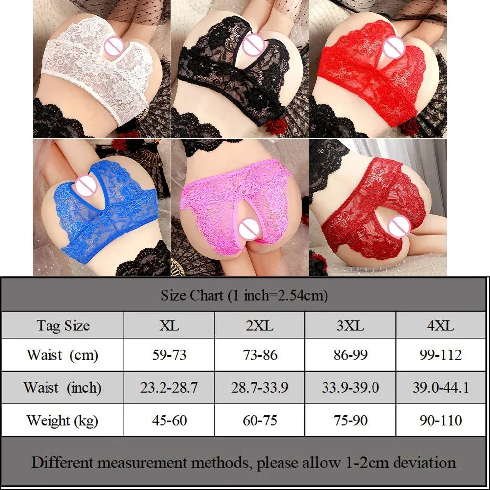 Women Sexy Lingerie Lace Crotchless Panty Underwear Thongs Open Butt G-String