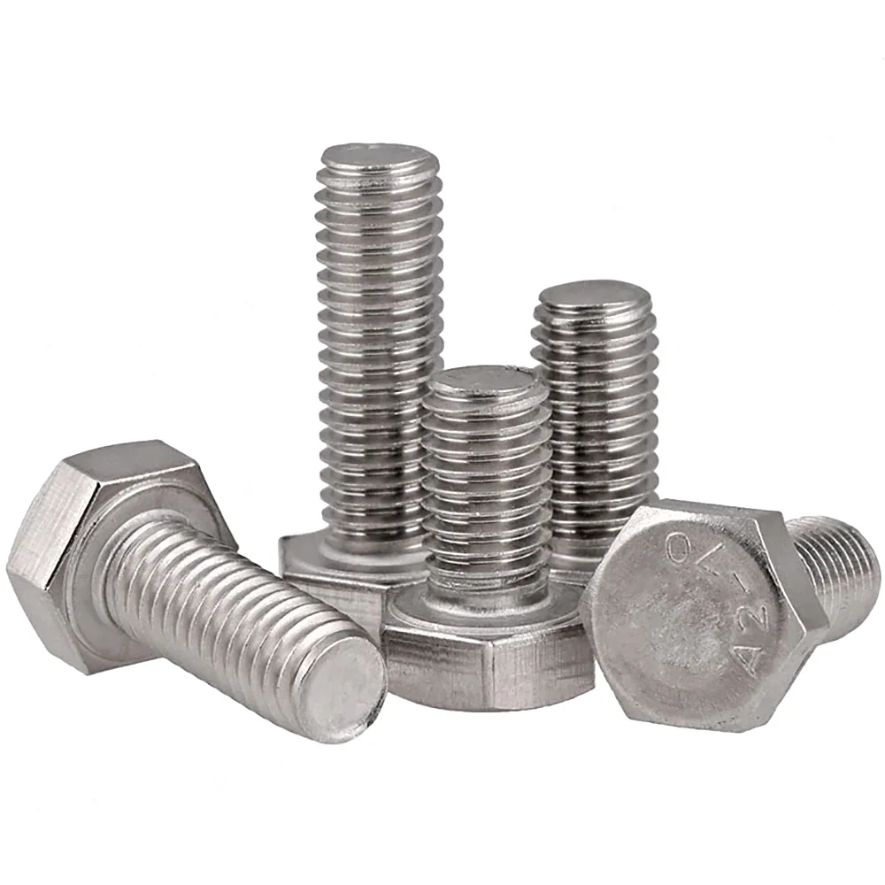5/16-24 UNF DIN933 Standard SUS304 Stainless Steel Hex Head Bolts Full Threaded Up To The Head Industrial External Hex Fasteners