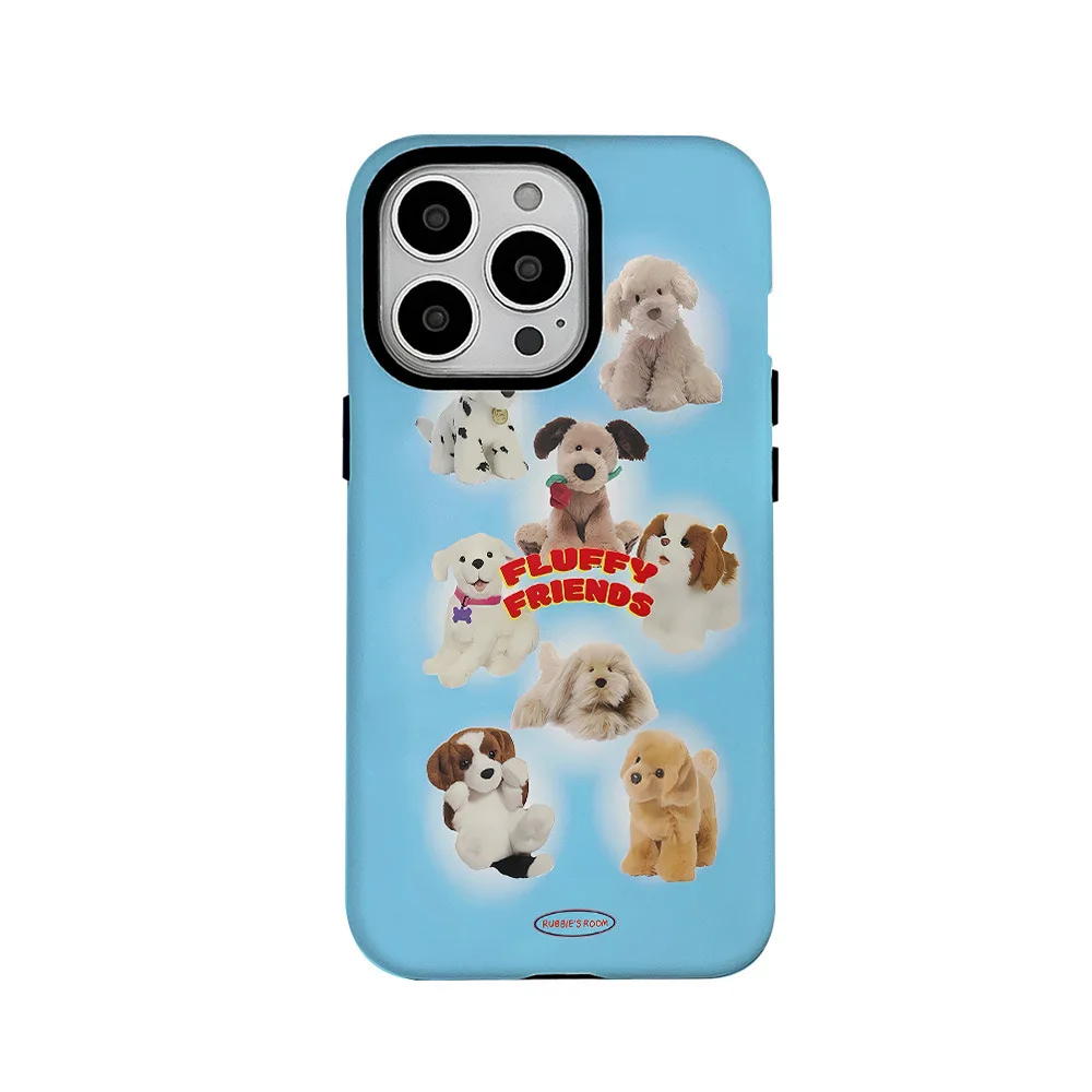 

Plush Small Animal Plush Toy Dog Phone Case for IPHONE 16 15PRO MAX 14 13 12 11 Plus Acrylic TPU Two in One Mobile Phone Cases