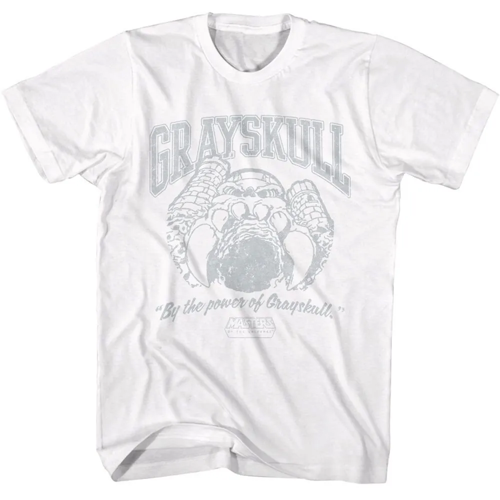 Masters of the Universe Grayskull Collegiate White T Shirt