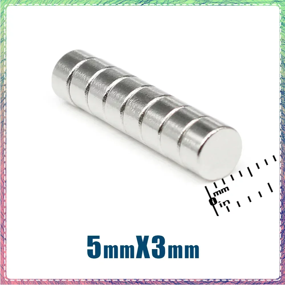 100/200/500/1000PCS 5x3mm Mini Disc Super Strong Search Magnet Small Round Neodymium Magnets N35 Fridge Magnetic Sheet