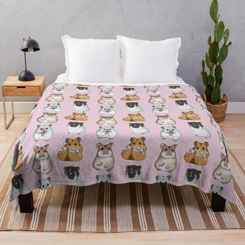 

Hamster Pattern Throw Blanket For Sofa Thin Weighted Blanket