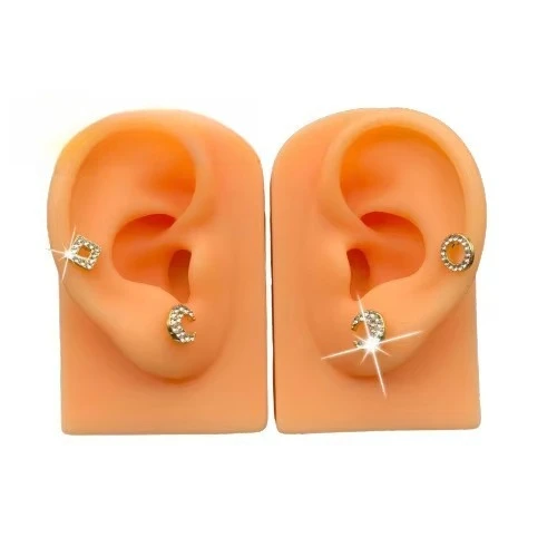3D Soft Silicone Nose Mouth Ear Model, Flexible Human Body Acupuncture Teaching Display Tool for Jewelry Display Training