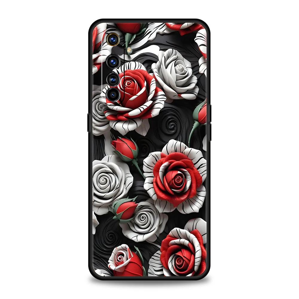 Luxury Flower Phone Case for Oppo A17 A12 A57 A74 A16 Find X5 X6 A52 A53 A54 A15 Reno 6 Z 7 Pro A9 2020 5G Silicone Shell Capas