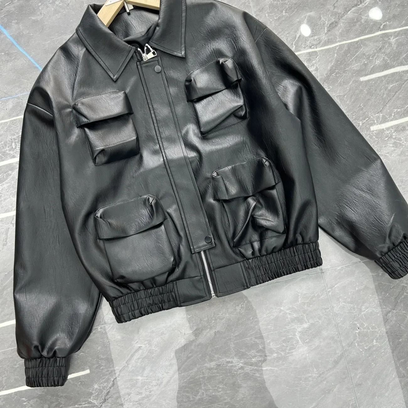 

American Vintage Pu Jacket Fashion Luxury Coats New Heavy Industry Embroidery Leather Men Streetwear Motorcycle Baseball Jackets