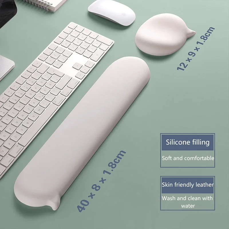 

Chat Bubble Silicone Wrist Mouse Pad Keyboard Hand Rest Wrist Rest Palm Rest Wrist Pad Ergonomics White High Value Solid Color
