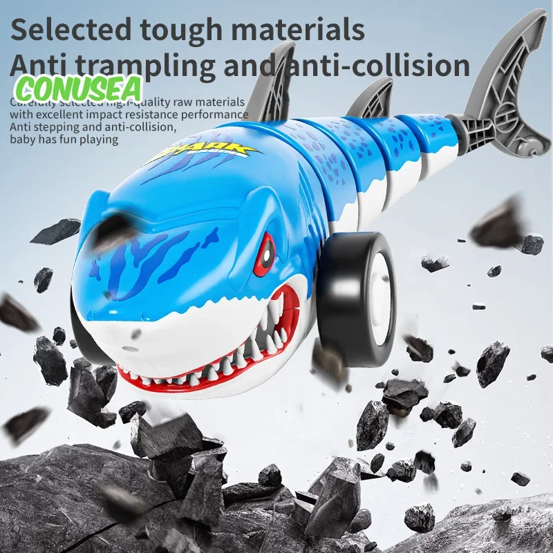 Rc Shark سيارة 2.4G سيارات التحكم عن بعد 360 درجة الدورية سوينغ الذيل الأطفال راديو التحكم المركبات ألعاب حيوانات كهربائية