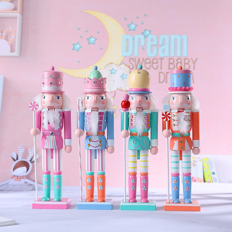 New Macaron Color Nutcracker Wooden Ornament Holiday Gift Christmas Ornament Nutcracker Ornament