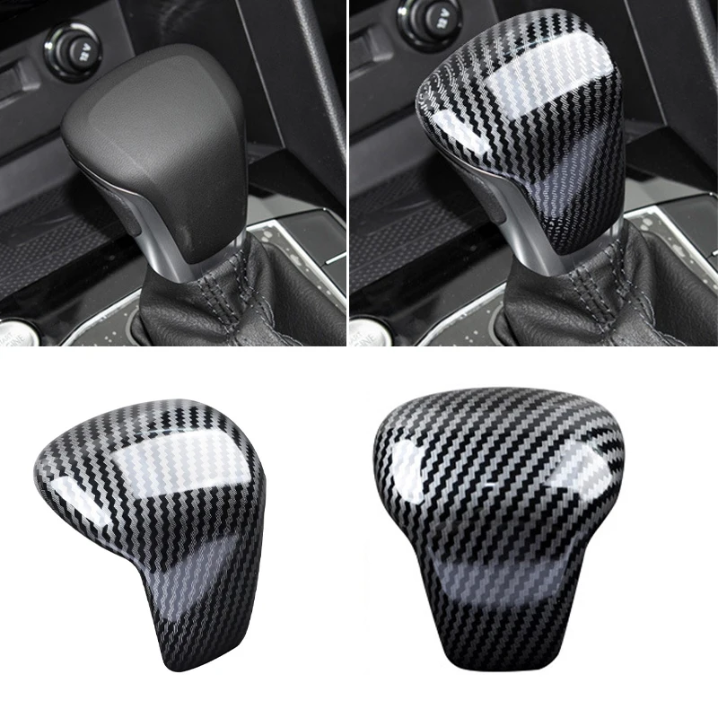 LHD Car Gear Shift Lever Knob Cover Trim ABS Carbon Fiber For Volkswagen VW TIGUAN L X PHIDEON X Auto Accessories 2017-2023