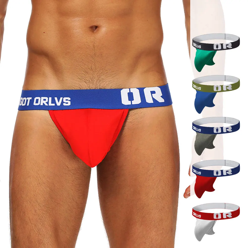 5 Color Sexy Men Bikini Underwear Mens Cotton Lingerie Jockstrap Underpants Gay Briefs Man