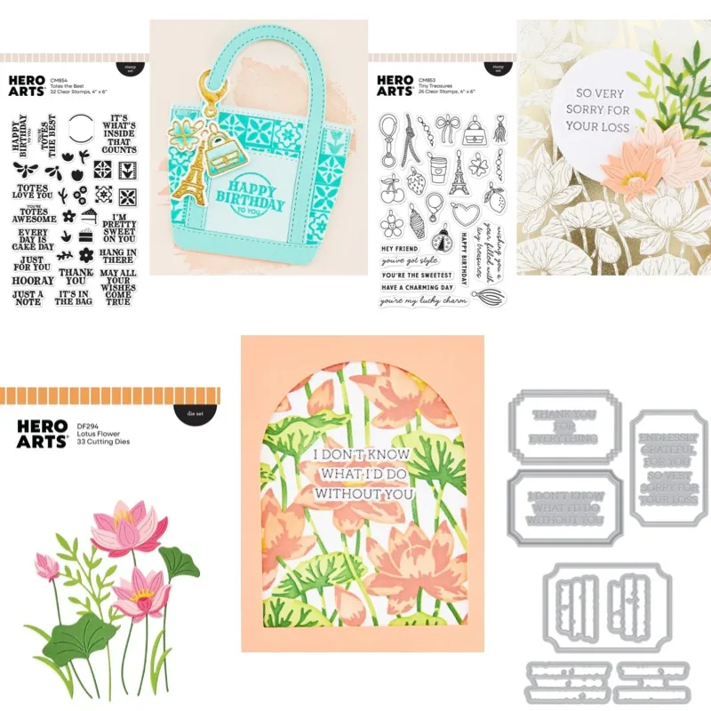 Sellos transparentes y troqueles metálicos de flor de loto para fondos, para álbumes de recortes DIY, álbumes de fotos y creación de tarjetas 2026