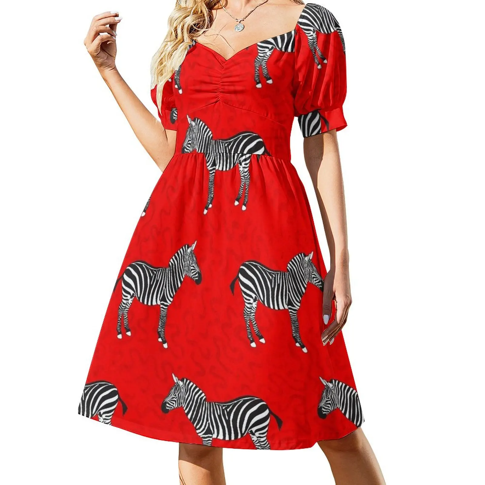 Zebra Red Sukienka sukienki na studniówkę sukienka urodzinowa dla kobiet letnia sukienka codzienne eleganckie sukienki dla kobiet