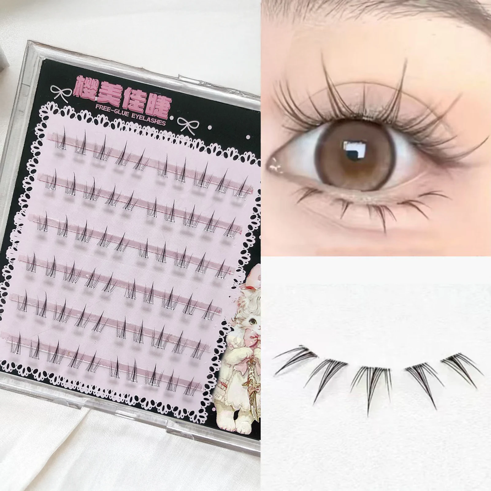 لا حاجة للغراء رموش سفلية عباد الشمس رموش سفلية فردية مجموعة ذاتية اللصق كوميدي طبيعي تحت تمديد الرموش