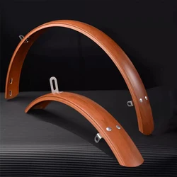 2pcs ABS Aesthetic Appeal Retro Mudguard Vintage Look For Folding Bikes Mudguard Adds Touch V-brake 20 in brown