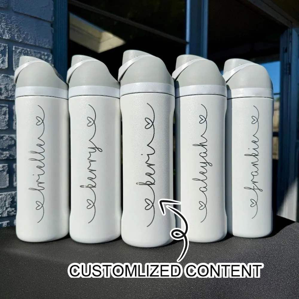 Personalized 19 oz Stainless Steel Vacuum Water Bottle Leak-Proof Travel Tumbler, Bridesmaid Thanksgiving  Christmas Gift