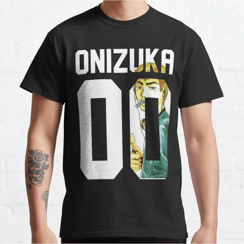 

1114 Great Teacher Onizuka Anime Gift t shirt 100% cotton print clothing Manga GTO Graphic Tee Y2K clothes Large size Tops S-6XL
