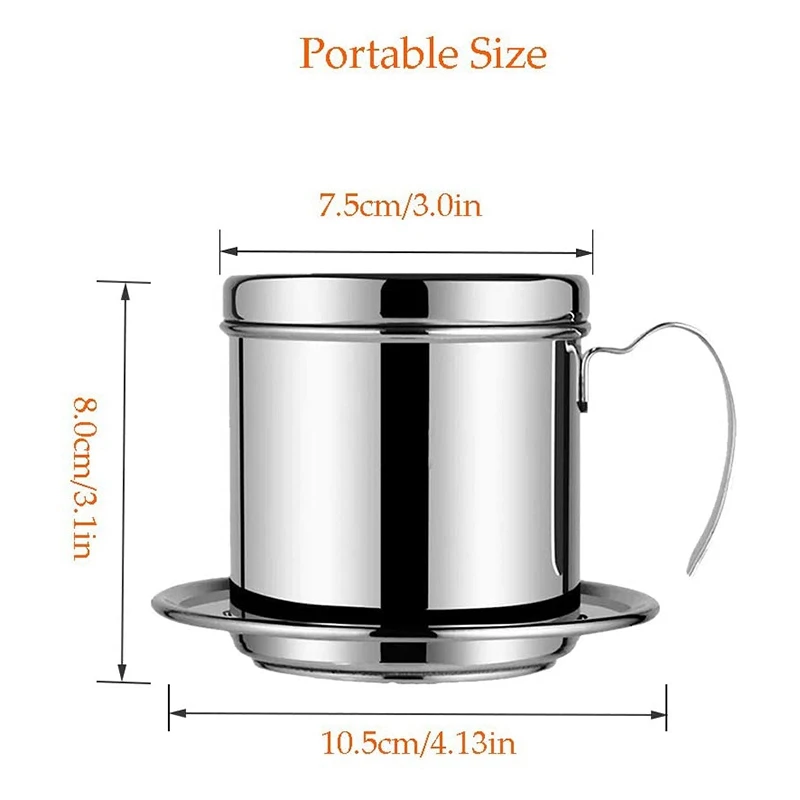 Vietnamese Coffee Filter Portable Coffee Press Maker Reusable Phin Infuser Strainer Pot Coffee Drip Brewer Manual Coffee