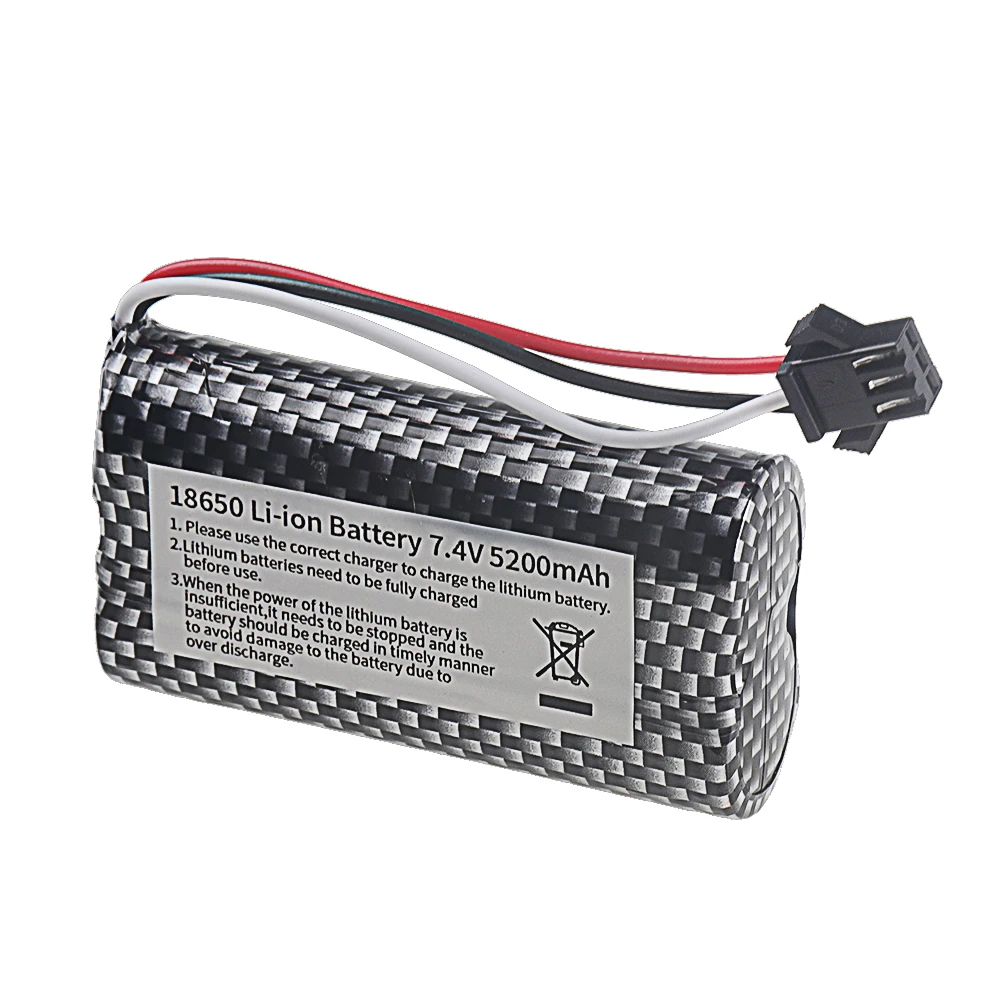 18650 Li-ion 7.4V 5200mAh Battery SM-3P Plug with USB Charger For MN82 MN128 MN78 LC79 MN90K MN91 MN45 MN99 MN96 RC Car Parts view 4