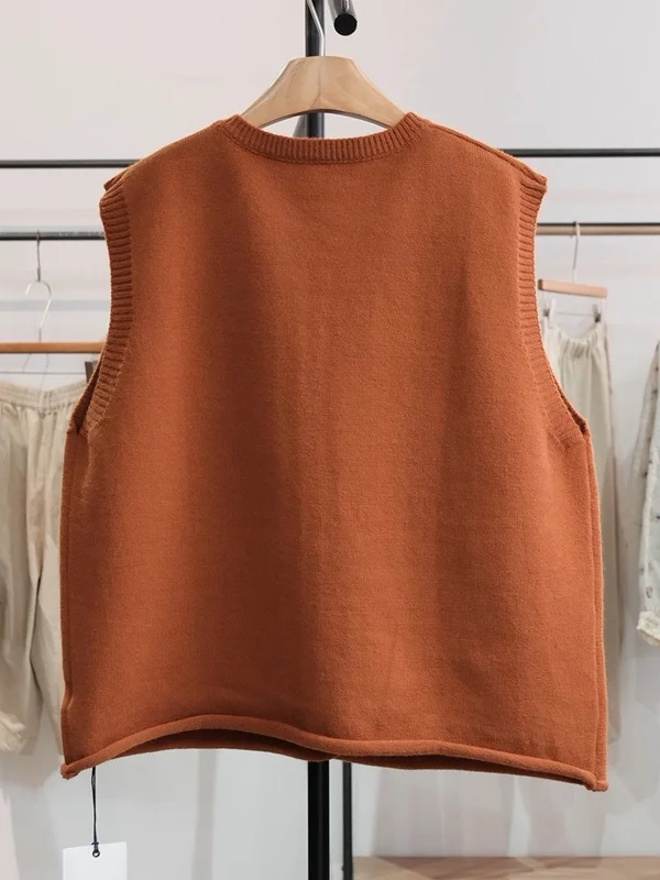 خريف شتاء جديد حجم كبير المرأة الجولة Ne زر واحد طبقات عادية محبوك سترة علوية Faionable فضفاضة تناسب