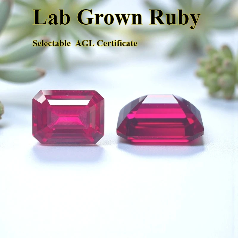 

Lab Grown Ruby Emeralds Cut Loose Gemstone DIY Charms Jewelry Rings Earring Making Selectable AGL Certificate