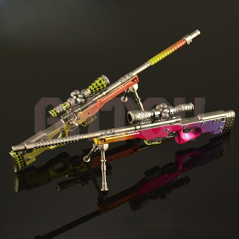 

22cm/8.66in Delta Force Game Peripherals AWM Sniper Rifle Weapons Model Metal Handicrafts Ornaments Collection Gift for Boy Toy