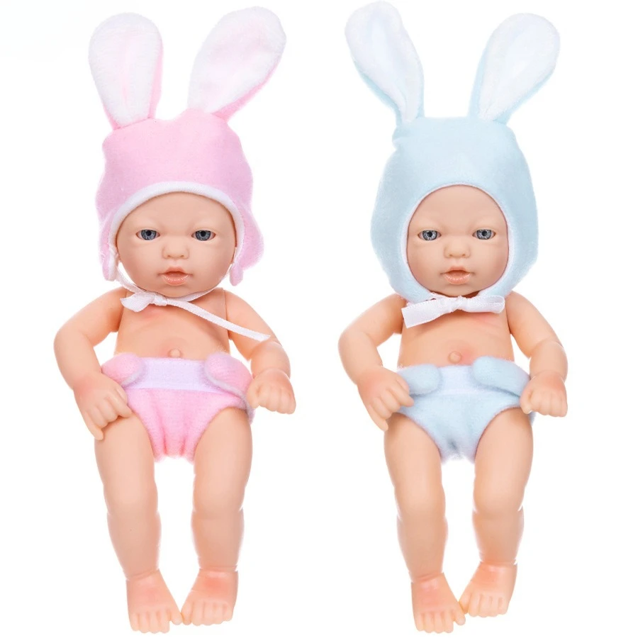 ตุ๊กตา Reborn ตาเปิดใหม่ ขนาด 7 นิ้ว ตุ๊กตาเด็กนุ่มทำจากวัสดุกาว ตุ๊กตาไวนิลทั้งตัว 17.7 ซม. ของเล่นเด็ก ของขวัญ