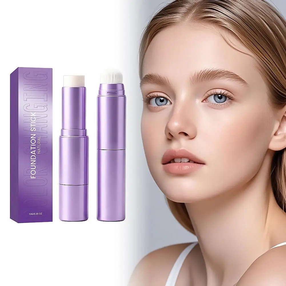 2 in 1 Dual Head Color Changing Foundation Stick Smart Skin Tone Adapt High Coverage Moisturizing