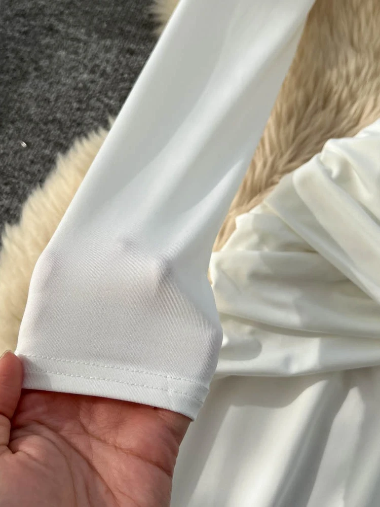 Foamlina feminino sexy decote em v profundo manga longa macacão cor sólida cintura alta criss cross ruched magro bodycon uma peça macacão